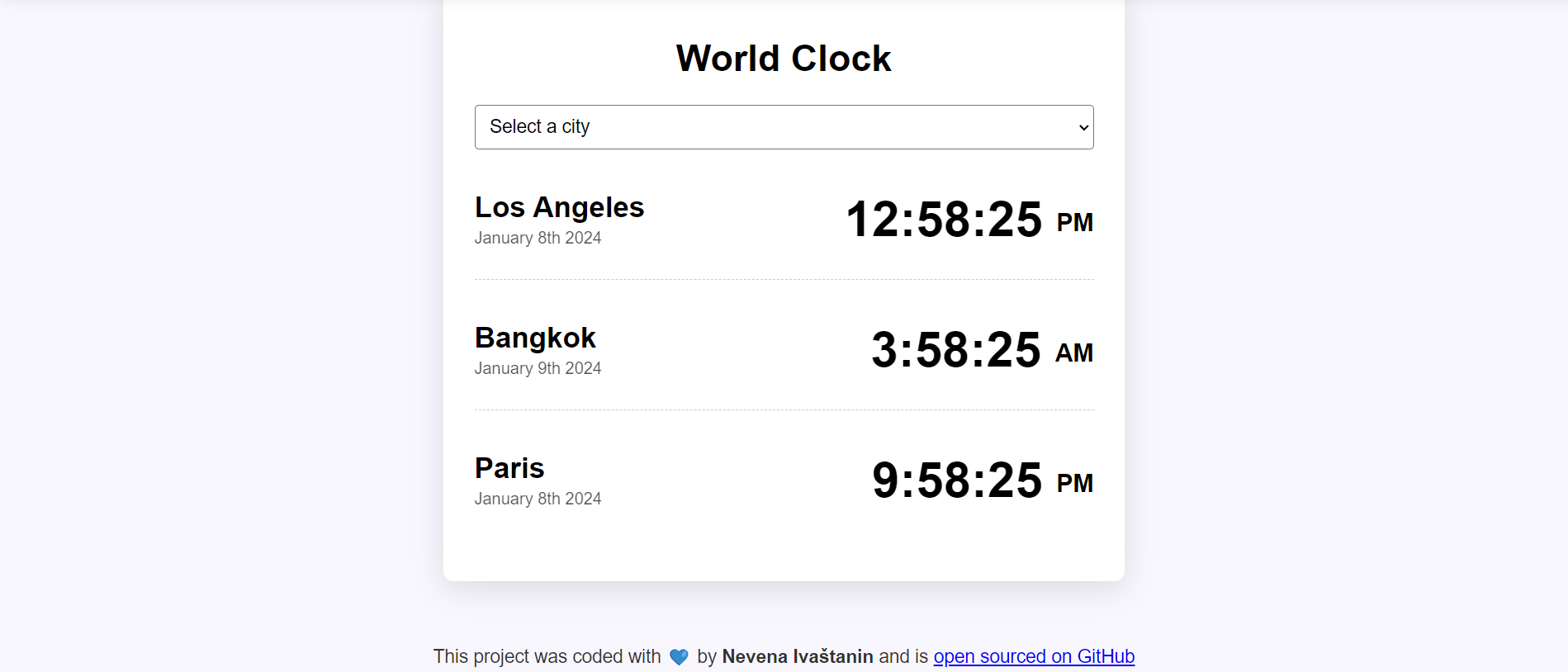 World Clock App preview